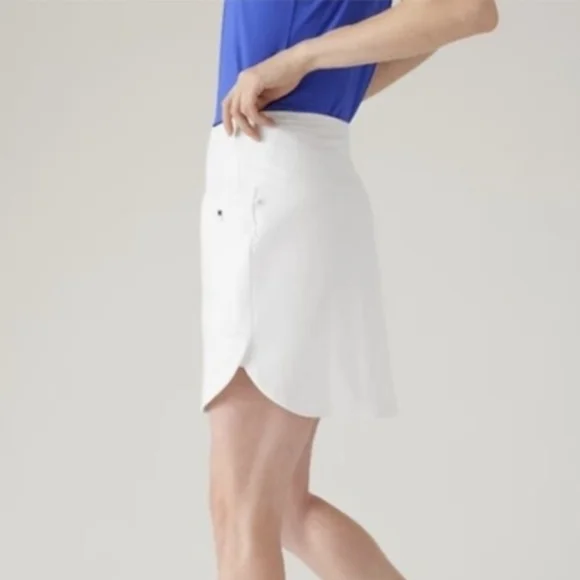 Athleta Fairway High Waist Golf Tennis Skort 16" UPF 50+ Medium White 657539 EUC - Picture 2 of 9